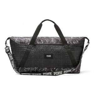 Pink Victoria's Secret Marble Duffle Bag Black GYM yoga Exercise Sports